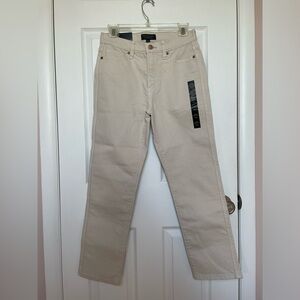 NWT Banana Republic High Rise Straight Petite Pants Beige Cream